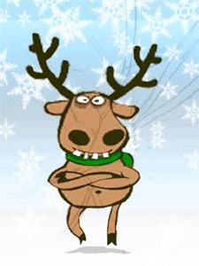 Alce sorridente quebra a tela